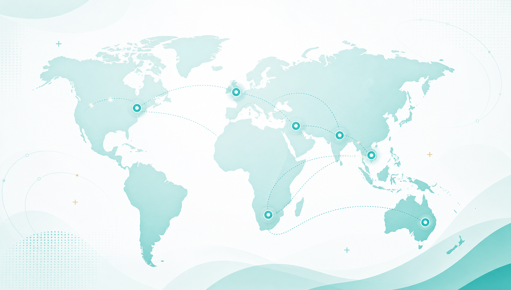Stylized global map showing international nursing destination regions